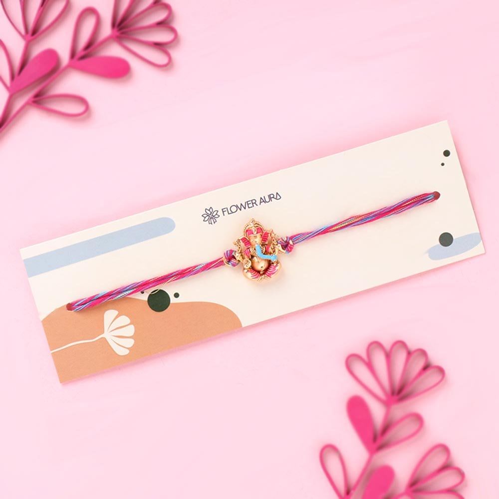 Divine Pink Ganesha Rakhi