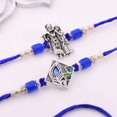Divine Radha Krishna N Morpankh Rakhi