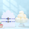 Divine Radha Krishna Rakhi Duo With Rasgulla