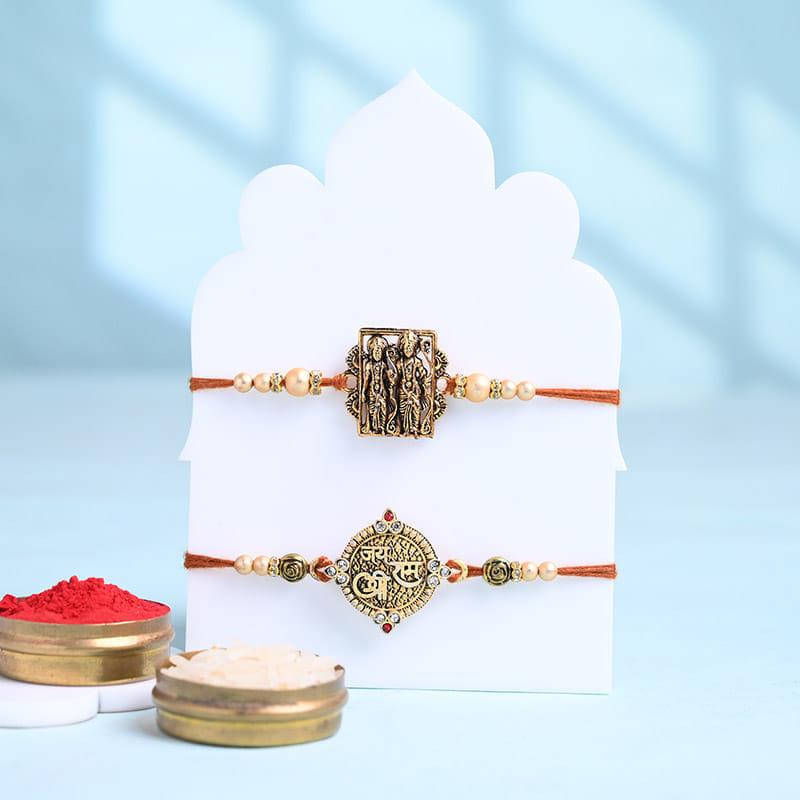 Divine Rakhi Duo With Besan Ladoo