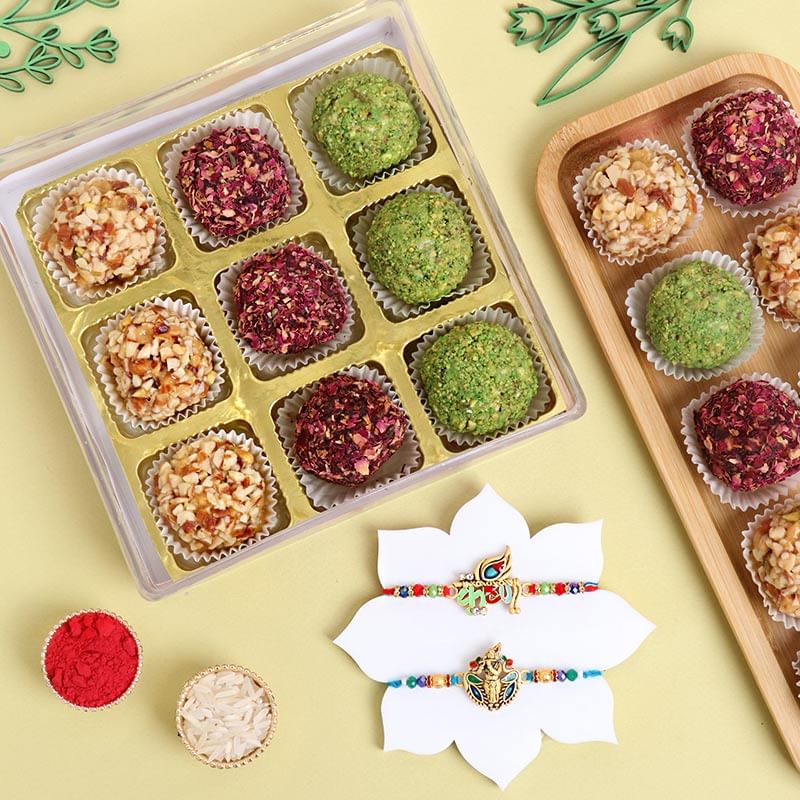 Send Divine Rakhi Duo With Dry Fruit Ladoos to UAE