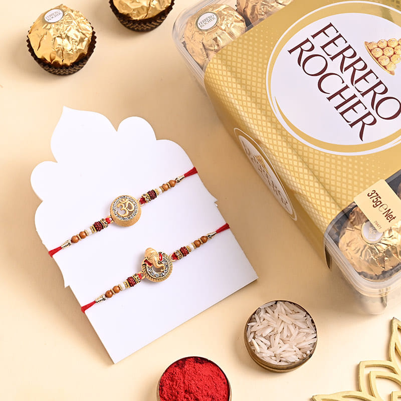 Divine Rakhi Duo With Ferrero Rocher