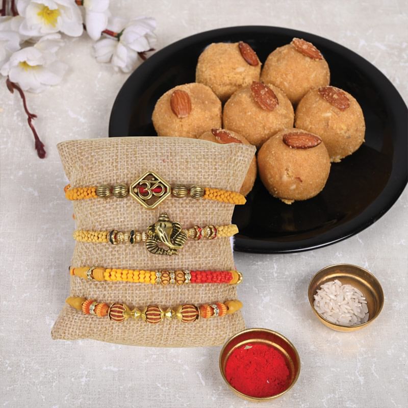Divine Rakhi Set N Laddoo