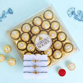 Divine Rakhi Trio N Ferrero Rochers Gift Box