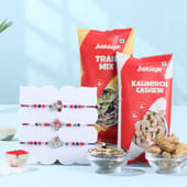 Divine Rakhi Trio With Trail Mix N Cashews