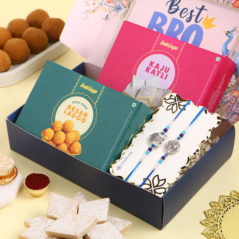Divine Rakhis N Traditional Sweets Hamper