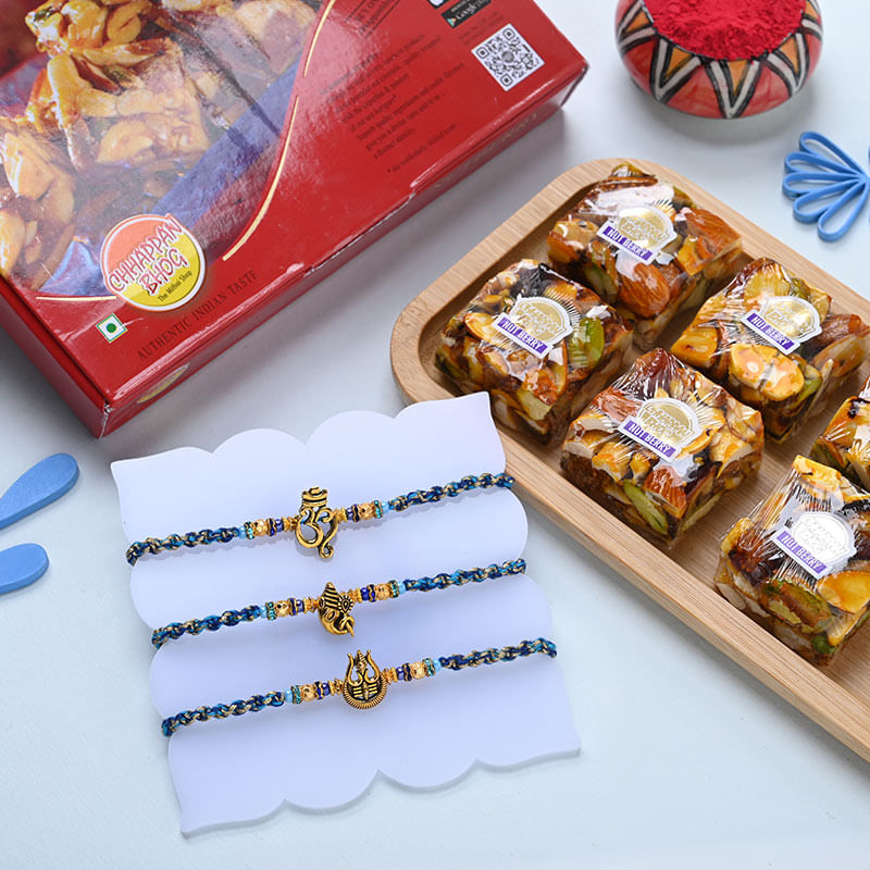 Divine Rakhis with Nutberry Bites, Online Rakhi Delivery in UK