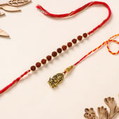 Divine Rudraksh And Ganesha Bhaiya Bhabhi Rakhi Set