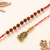 Divine Rudraksh And Ganesha Bhaiya Bhabhi Rakhi Set