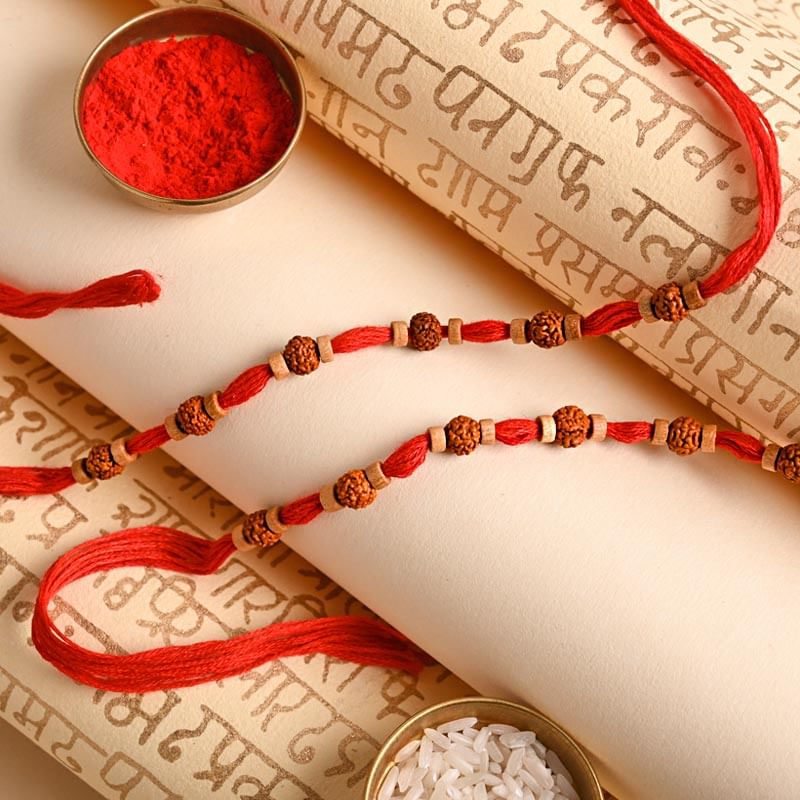 Divine Rudraksha Beaded Rakhis- Online rakhi to Canada 2022