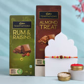 Divine Rudraksha Rakhi With Temptations Chocolates