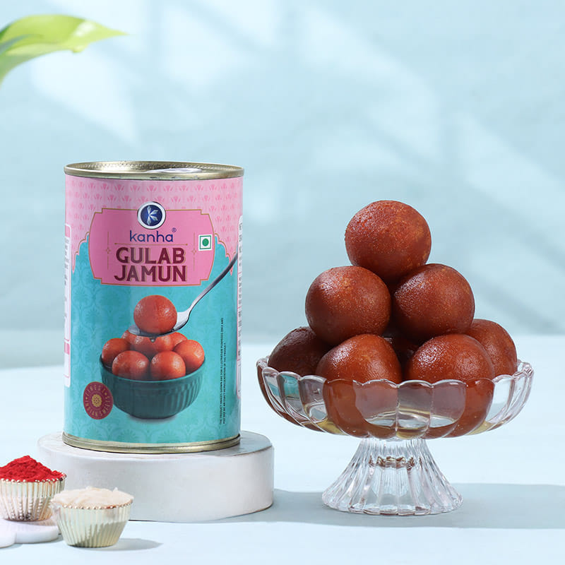 Divine Shivling Rudraksha Rakhi With Gulab Jamun