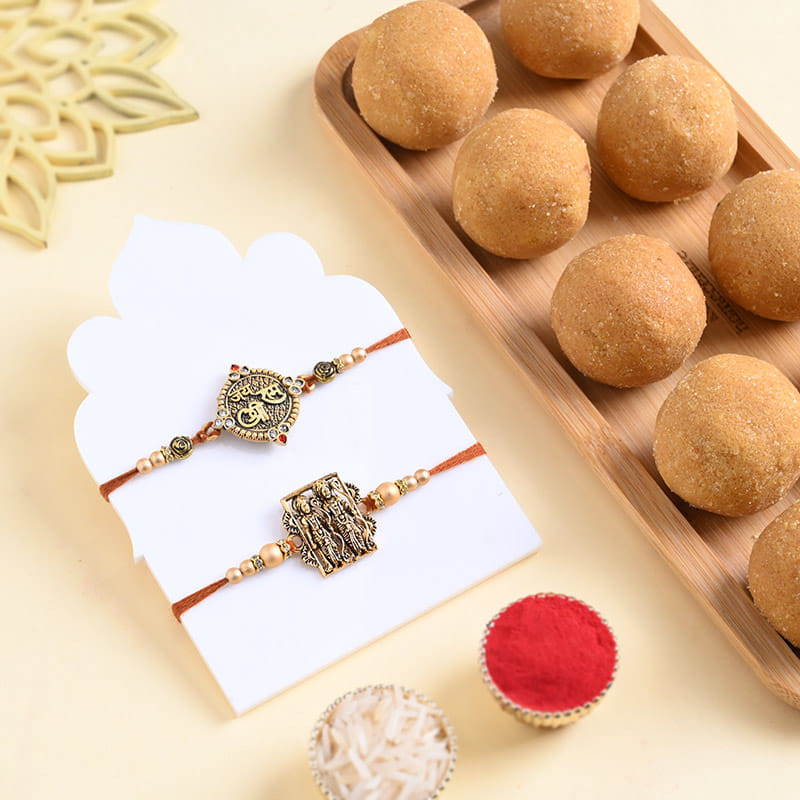 Divine Shri Ram Rakhis With Besan Ladoo