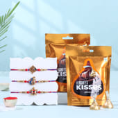 Divine Stone Rakhi Trio With Hersheys Kisses