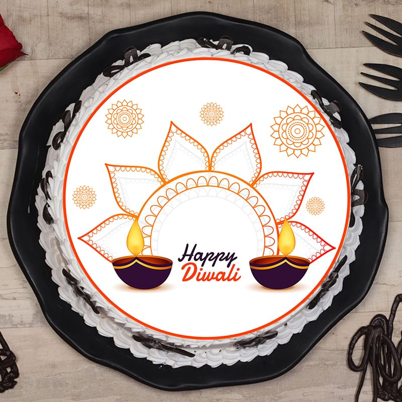 Diwali Diyas Poster Cake