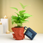 Ganesha Plant And Speaker Combo