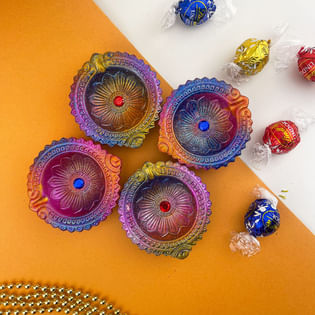 Diwali Glow Diyas With Assorted Chocolates