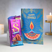 Send Diwali Greeting Card With Silk Chocolate Online