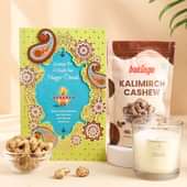 Diwali Greetings Cashew N Candle Hamper