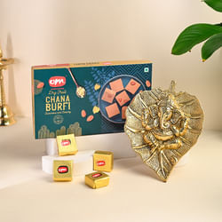 Send Diwali Happiness With Ganesh Wall Hanging N Burfi