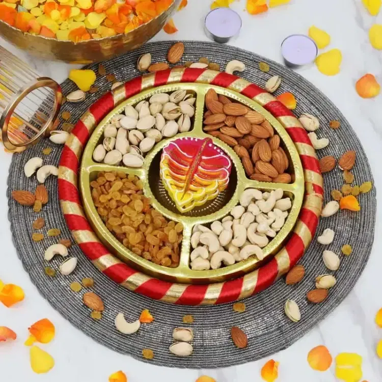 Festive Glow Dry Fruits Tray
