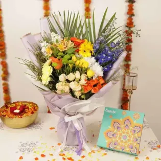 Mixed Floral Bouquet N Chocolates