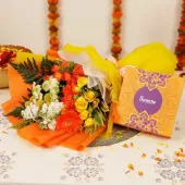 Vibrant Bouquet N Chocolate Festive Combo