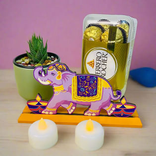 Haworthia Plant With Festive Decor N Chocolates