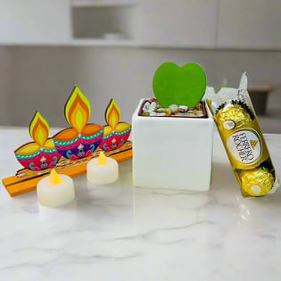 Hoya Plant With Festive Decor N Ferrero Rocher