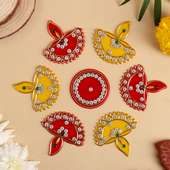 Diya Shaped Sparkling Rangoli Set