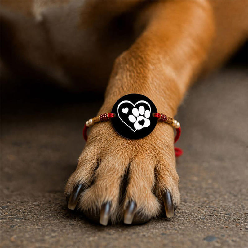 Dog Lover MDF Magnet Pet Rakhi with Decorative Beads