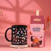 Doodle Print Mug N Almond Rock Combo