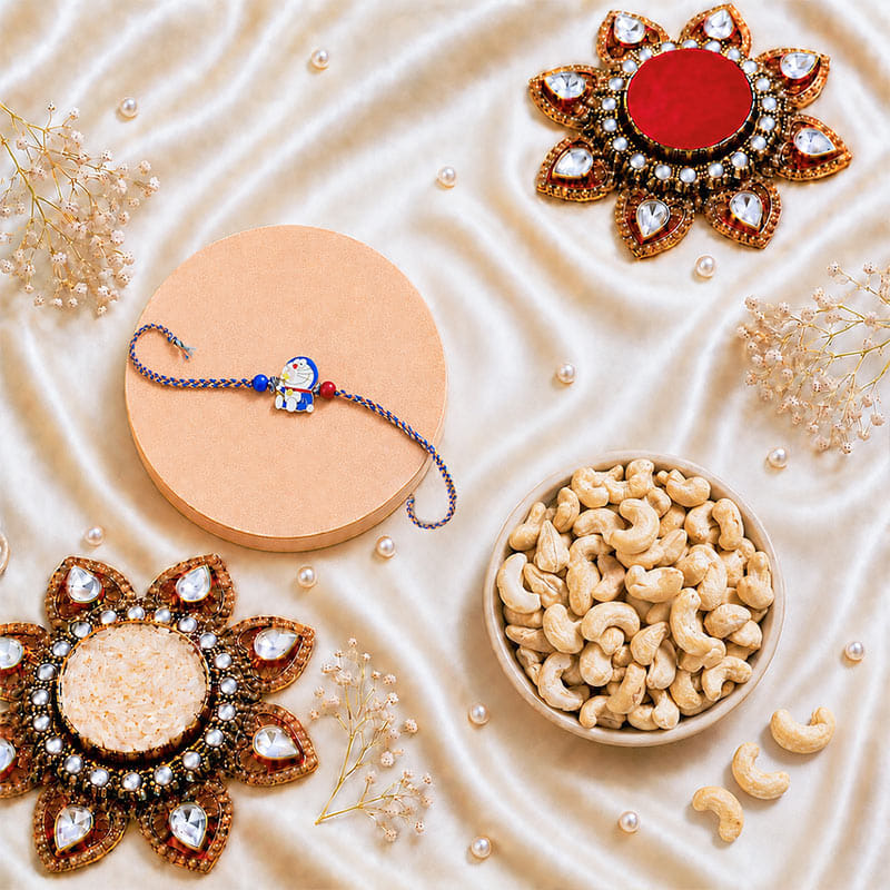 Doraemon Kids Rakhi With Cashews