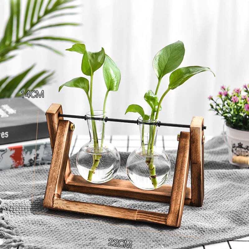  Double Flask Glass Planter