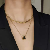 Double Layered Heart Pendant Necklace