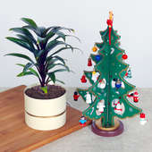 Xmas Gift Combo of Dracena Plant and Christmas Tree Showpiece