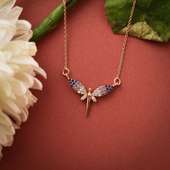 Dragonfly Silver Pendant With Dazzling Stones