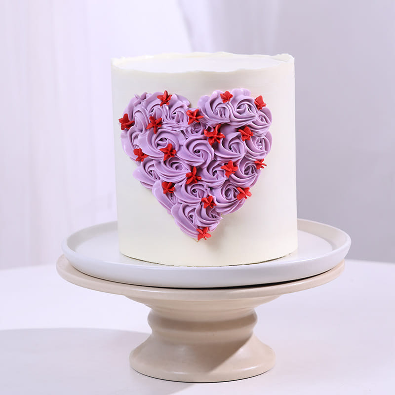 Lavender Love Heart Chocolate Cake
