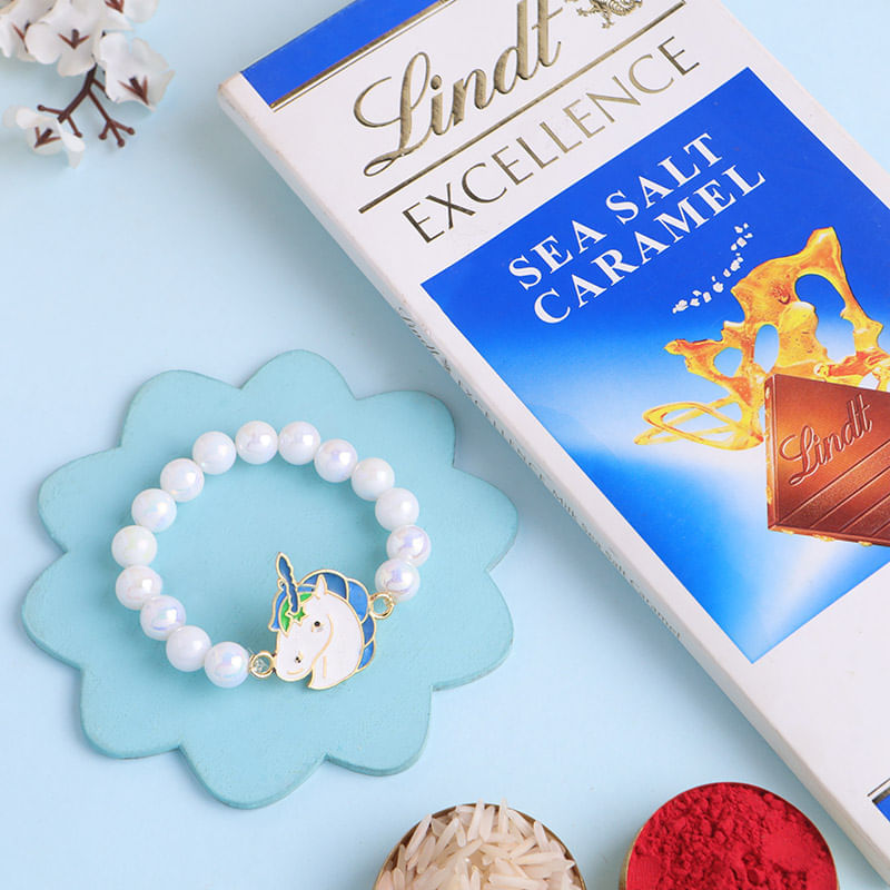 Dreamy Unicorn Rakhi With Caramel Chocolate