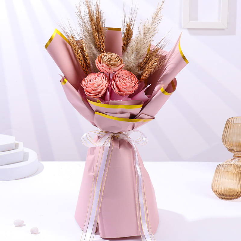 Dried Meadows Wrapped In Pink