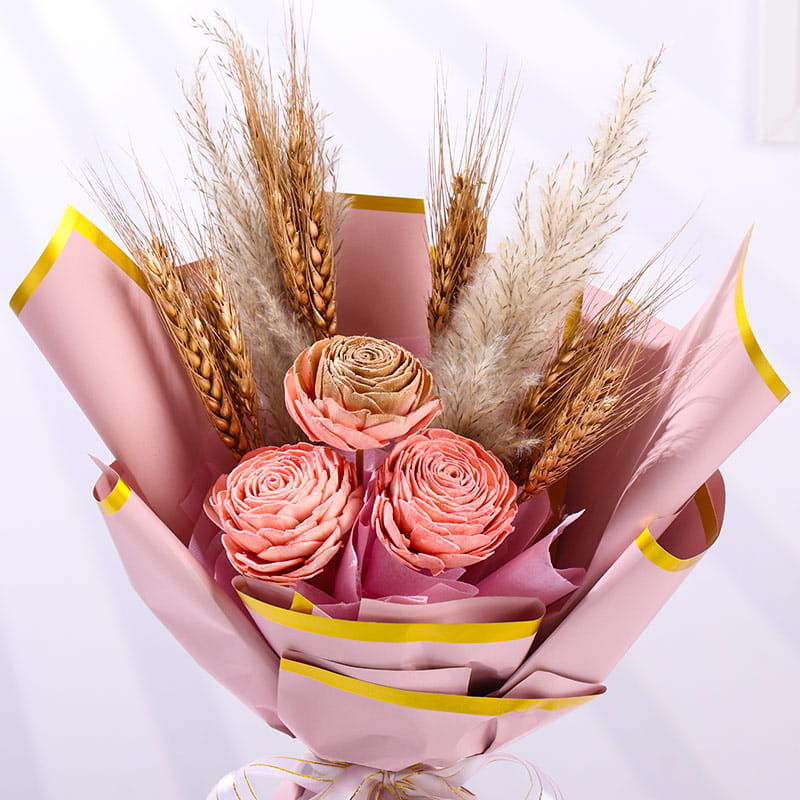 Dried Meadows Wrapped In Pink