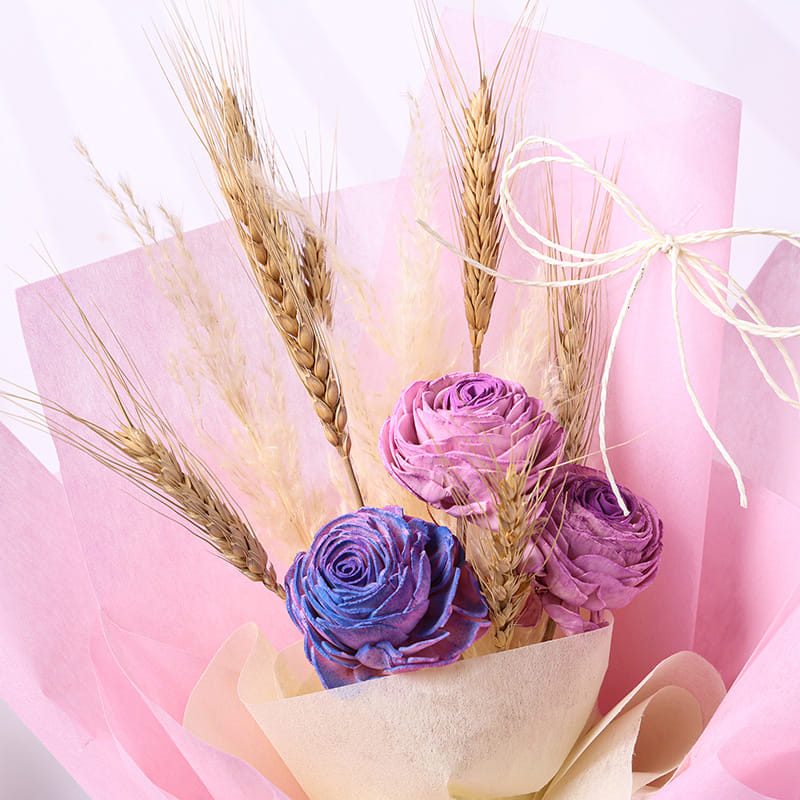 Dried Meadows Wrapped In Pink
