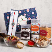 Dry Fruits N Cookies Rakhi Signature Box- Raksha Bandhan gifts to UK
