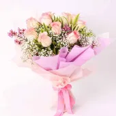 Gentle Blush Glow Rose Bouquet