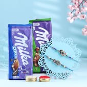 Dual Peacock Designer Rakhis N Choco Treats 