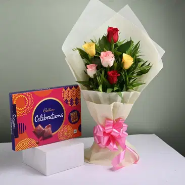 Order Ferrero Rose Heart Box Combo Online, Price Rs.2745 | FlowerAura