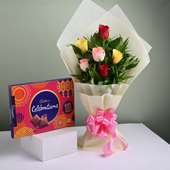 Duo Of Roses And Choco Box