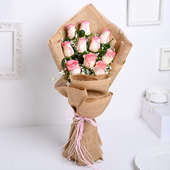 Buy Earthy Rose Pastel Flower Bouquet Online