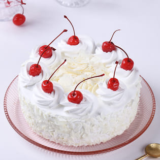 Eggless White Forest Cake