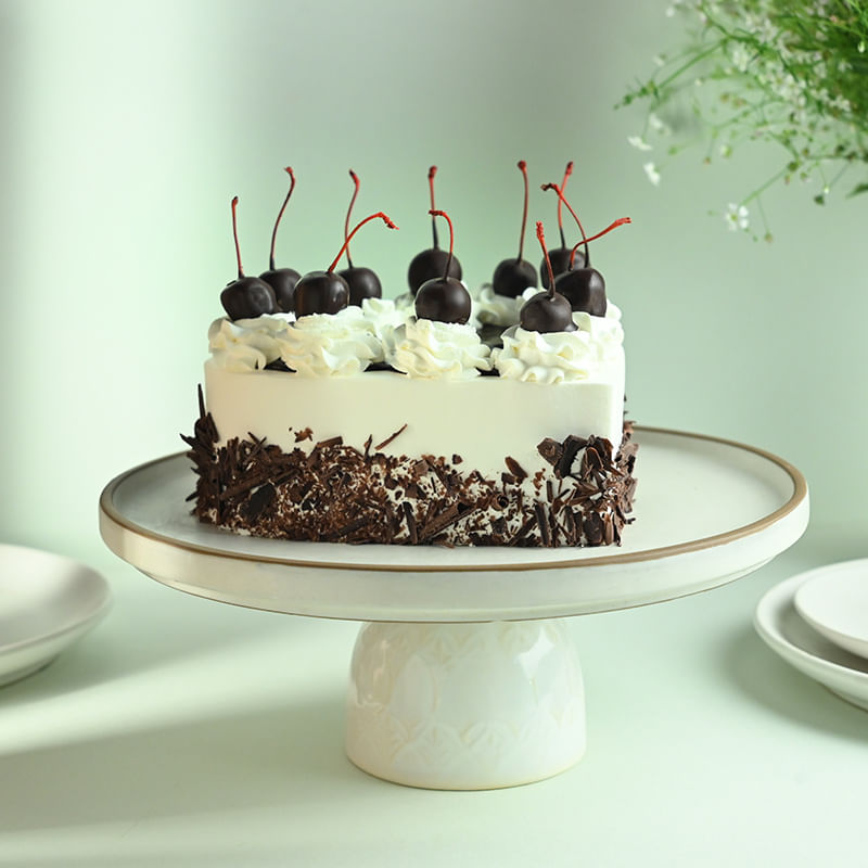 Side view of Black Forest Heart Cake